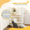 PawHut 30"-32" Extra Wide Pet Gate with Small Door, 35"H Dog Gate with Safety Gate Barrier, Stair Pressure Fit, Auto Close, Double Locking, for Doorways, Hallways, White