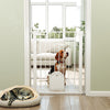 PawHut 30"-32" Extra Wide Pet Gate with Small Door, 35"H Dog Gate with Safety Gate Barrier, Stair Pressure Fit, Auto Close, Double Locking, for Doorways, Hallways, White