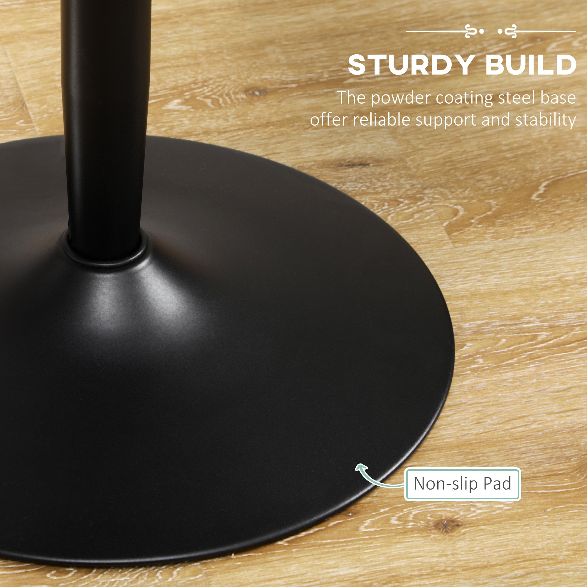 HOMCOM Round Dining Table for 2, Modern Kitchen Table with Painted Top and Steel Base for Living Room, Dining Room, Black