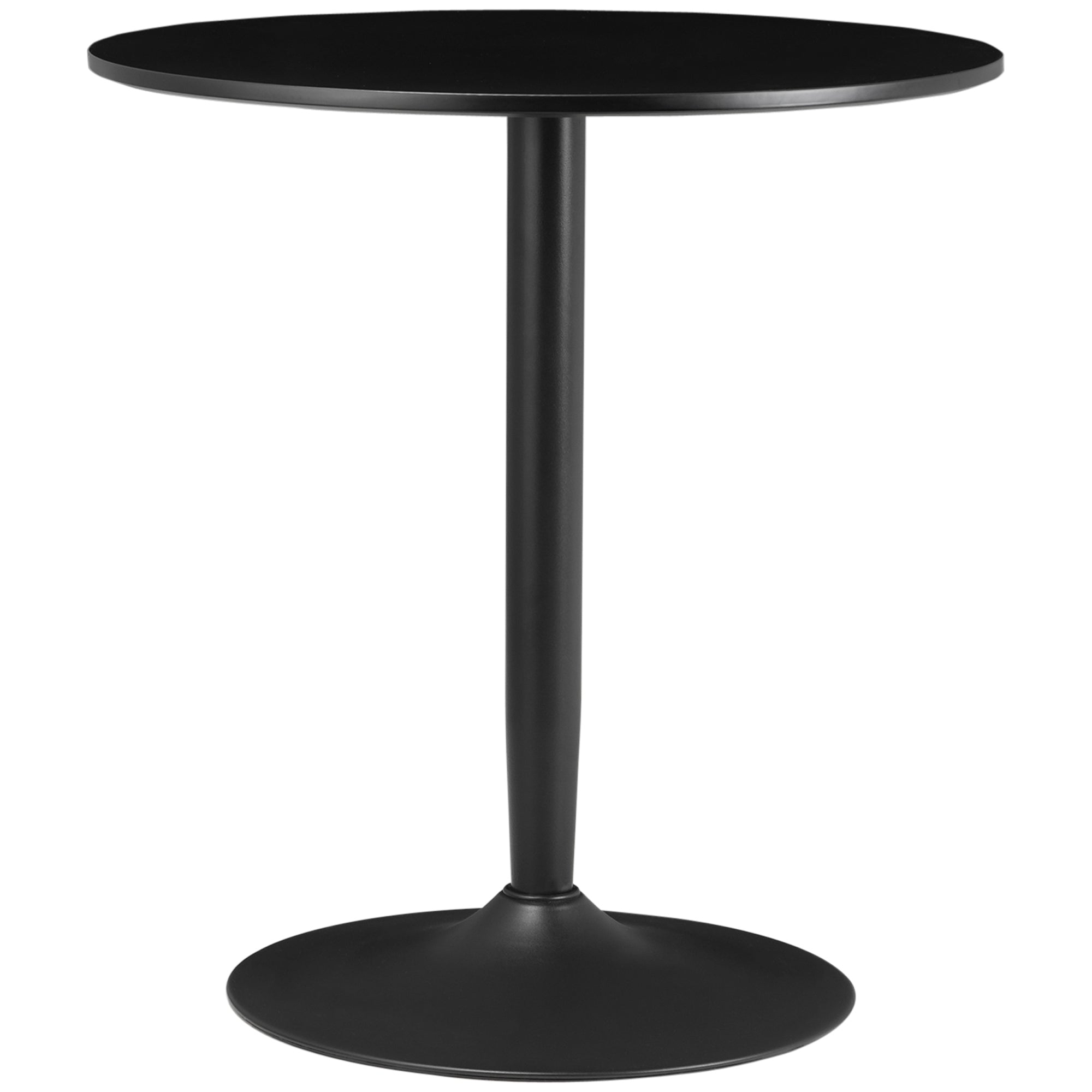HOMCOM Round Dining Table for 2, Modern Kitchen Table with Painted Top and Steel Base for Living Room, Dining Room, Black