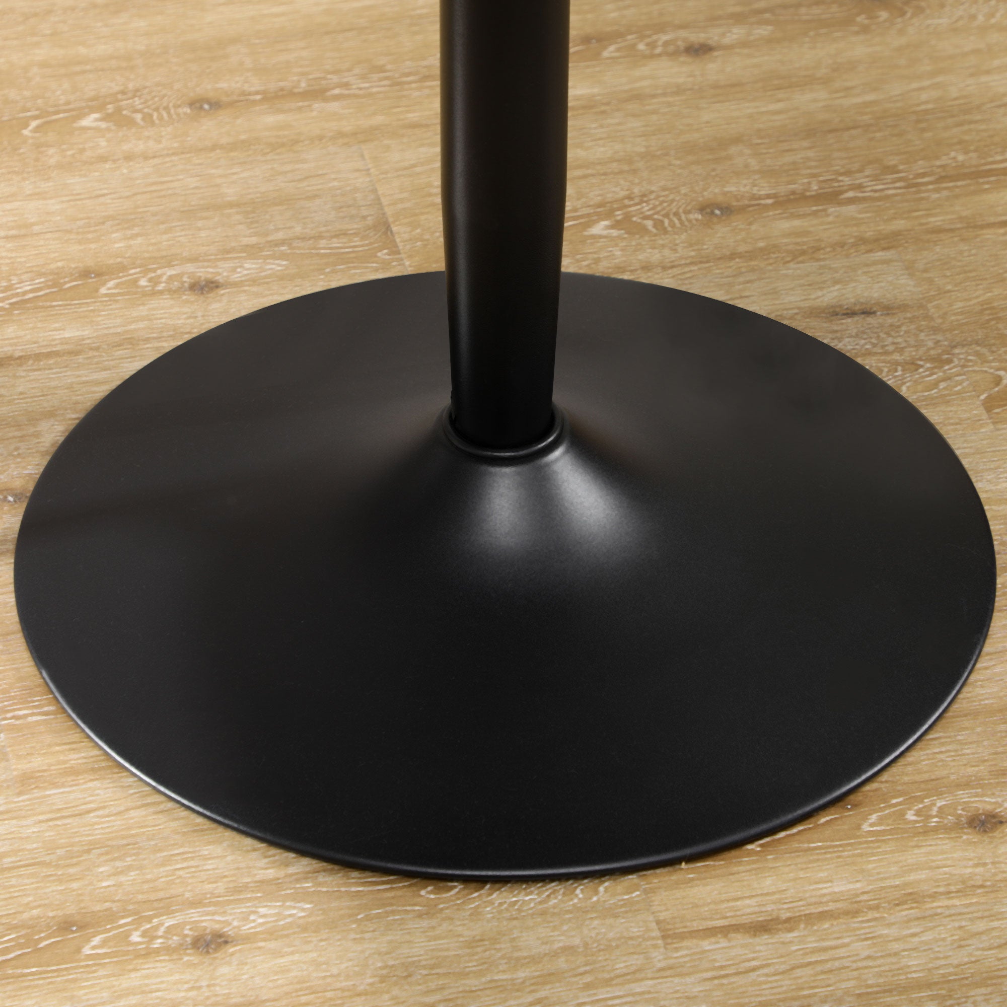 HOMCOM Round Dining Table for 2, Modern Kitchen Table with Painted Top and Steel Base for Living Room, Dining Room, Black