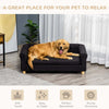 PawHut Modern Pet Sofa Cat or Medium Large Dog Bed W/ Removable Seat Cushion, Black