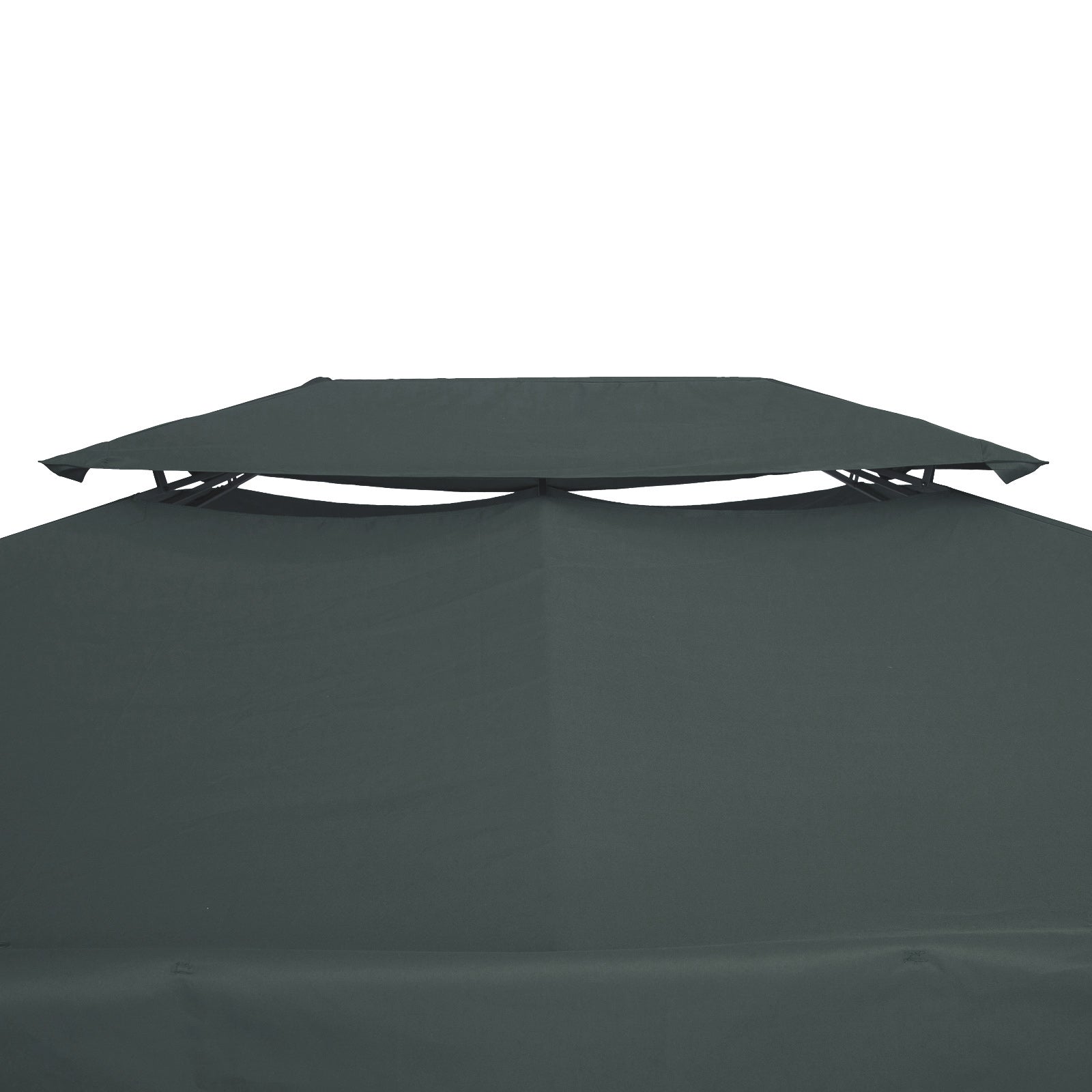 Outsunny 13.1' x 9.8' Gazebo Replacement Canopy 2 Tier Top UV Cover Pavilion Garden Patio Outdoor, Grey (TOP ONLY)