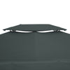 Outsunny 13.1' x 9.8' Gazebo Replacement Canopy 2 Tier Top UV Cover Pavilion Garden Patio Outdoor, Grey (TOP ONLY)