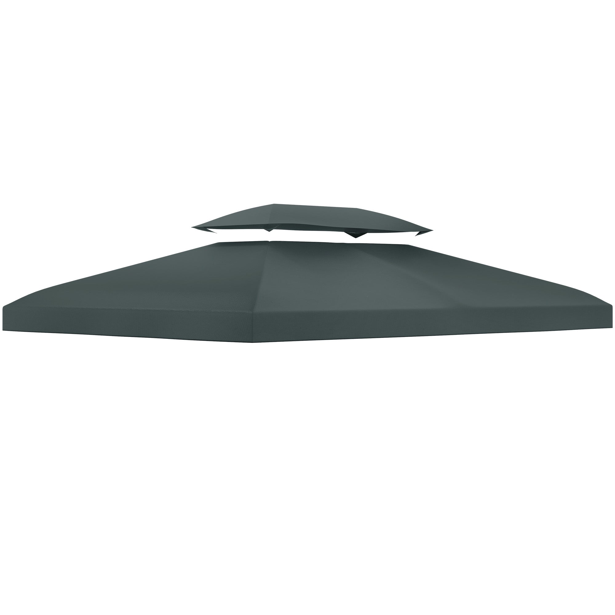 Outsunny 13.1' x 9.8' Gazebo Replacement Canopy 2 Tier Top UV Cover Pavilion Garden Patio Outdoor, Grey (TOP ONLY)