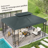Outsunny 13.1' x 9.8' Gazebo Replacement Canopy 2 Tier Top UV Cover Pavilion Garden Patio Outdoor, Grey (TOP ONLY)