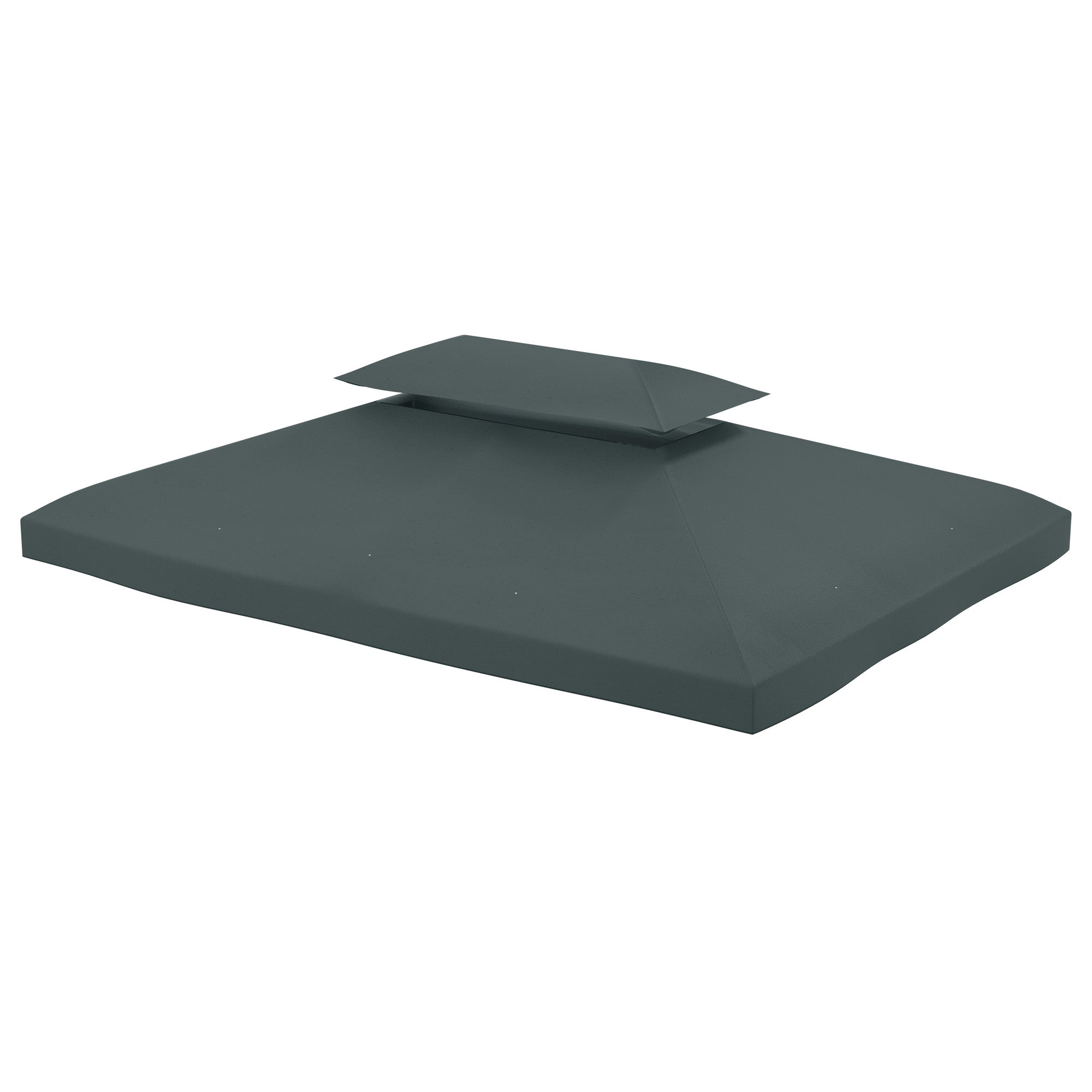 Outsunny 13.1' x 9.8' Gazebo Replacement Canopy 2 Tier Top UV Cover Pavilion Garden Patio Outdoor, Grey (TOP ONLY)