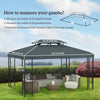 Outsunny 13.1' x 9.8' Gazebo Replacement Canopy 2 Tier Top UV Cover Pavilion Garden Patio Outdoor, Grey (TOP ONLY)