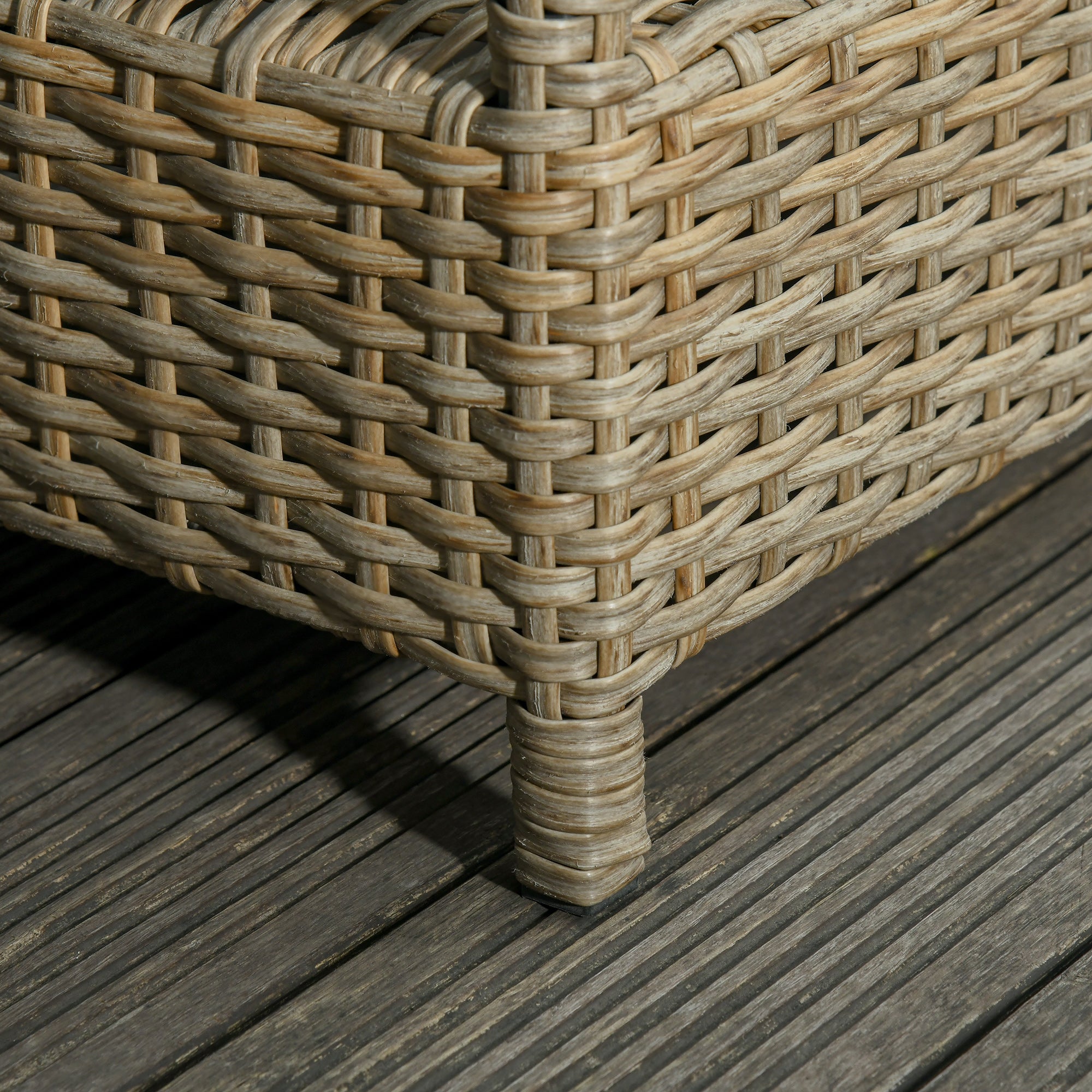 Outsunny 3 Pieces Wicker Patio Furniture Set, Rattan Bistro Set with Reclining Chairs, 2-tier Coffee Table and Cushions, Outdoor Conversation Set for Garden, Porch, Balcony, Khaki