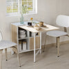 HOMCOM Folding Dining Table Multi-use Drop Leaf Table with Storage Shelves Space Saving Design Oak