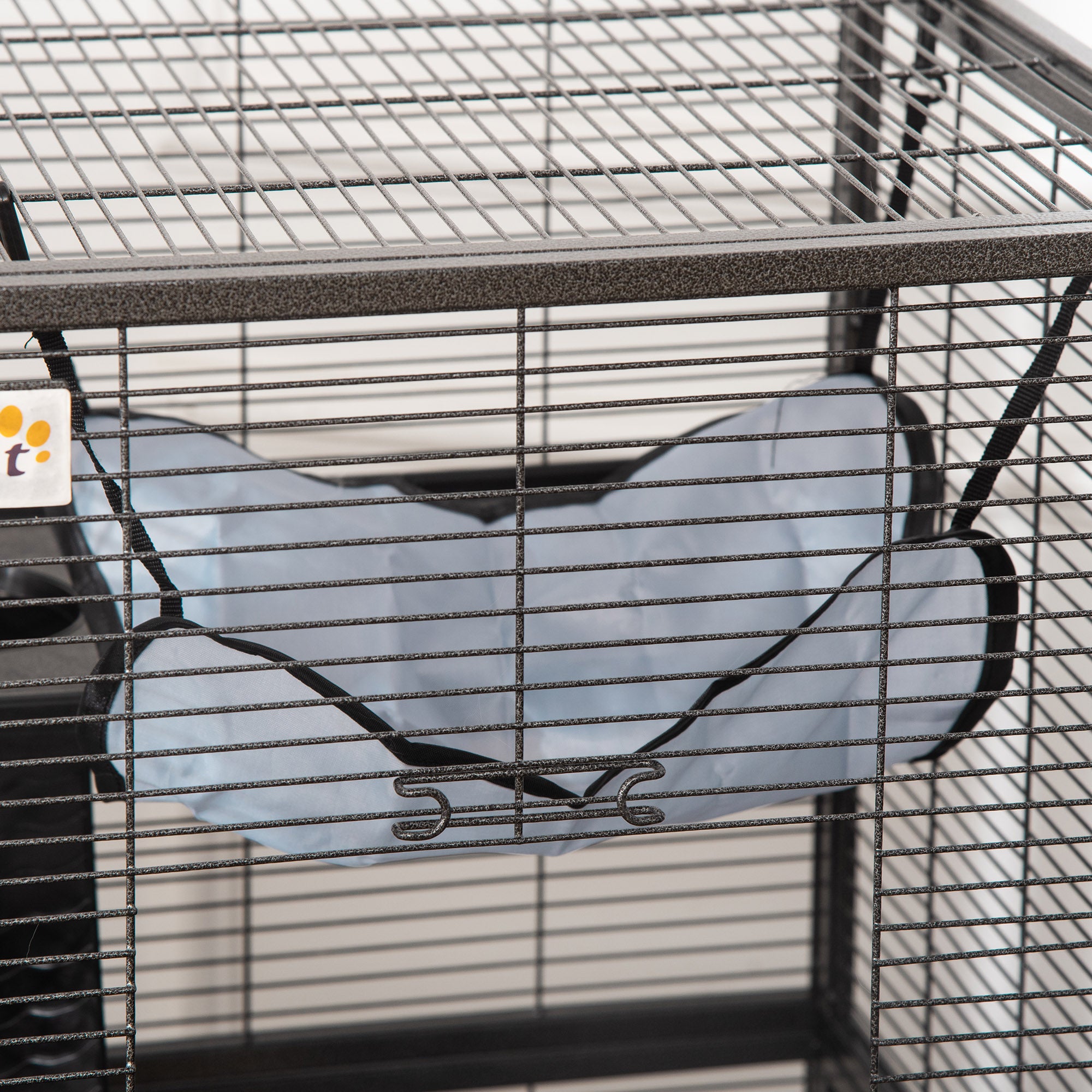 PawHut 4-Tier Rolling Small Animal Cage, Deluxe Guinea Pig Cage, Ferret Cage for Mink Chinchilla Kitten Rabbit, Small Pet Play House with Hammock Platform, Ramp, Removable Tray, Silver Grey