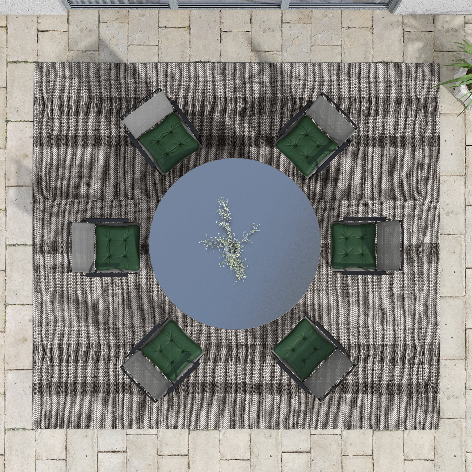 Outsunny 6-Piece Patio Chair Cushions Pillows, Seat Replacement Patio Cushions Set with Ties, Button Tufted for Indoor Outdoor Garden Furniture, Dark Green