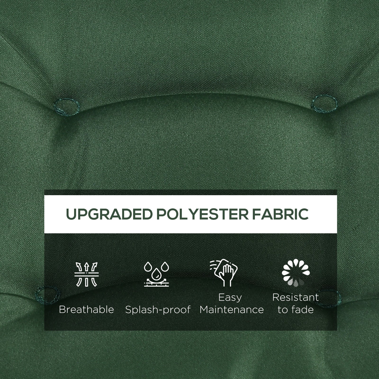 Outsunny 6-Piece Patio Chair Cushions Pillows, Seat Replacement Patio Cushions Set with Ties, Button Tufted for Indoor Outdoor Garden Furniture, Dark Green