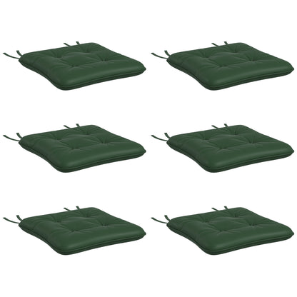Outsunny 6-Piece Patio Chair Cushions Pillows, Seat Replacement Patio Cushions Set with Ties, Button Tufted for Indoor Outdoor Garden Furniture, Dark Green