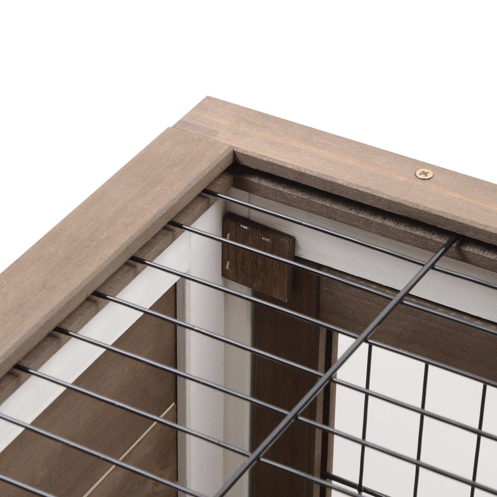 PawHut Wooden Indoor Rabbit Hutch Guinea Pig House Bunny Small Animal Cage W/ Wheels Enclosed Run 110 x 50 x 88 cm, Brown