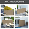 Outsunny 13' x 5' Retractable Side Awning, Garden Privacy Screen Divider, Full Cassette Windbreaker for Hot Tub, Balcony, Terrace, Pool, Khaki