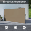 Outsunny 13' x 5' Retractable Side Awning, Garden Privacy Screen Divider, Full Cassette Windbreaker for Hot Tub, Balcony, Terrace, Pool, Khaki