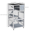PawHut Catio 34" L Outdoor Cat House on Wheels with Weatherproof Roof Hammock Multiple Platforms Resting Condo Ramps Lockable Doors, for 1-3 Cats, Grey