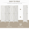 HOMCOM 4 Panel Room Divider, 5.6 Ft Folding Privacy Screen, Freestanding Wooden Wall Partition for Bedroom, Office, White