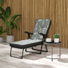 Outsunny Outdoor Lounge Chair with Padded Cushion, Folding Reclining Patio Garden Chair with Recline Back, Footrest, for Poolside, Patio, Grey