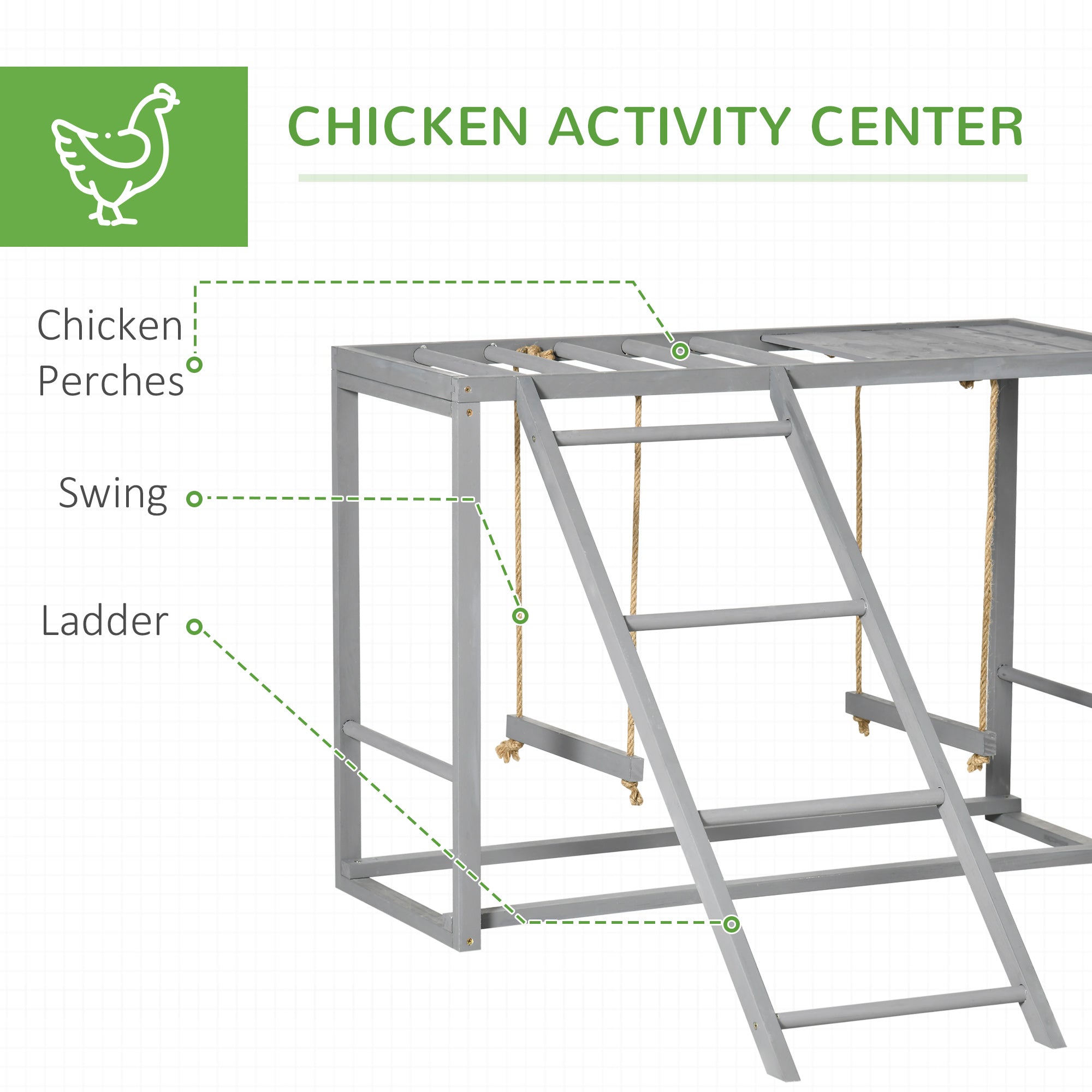 PawHut Walk-In Chicken Run Chicken Coop with Cover, Chicken Activity Shelf, Outdoor Poultry House Cage for 6-12 Chickens, Ducks, Rabbits, Yard and Farm Use, 2.8 x 3.8 x 2m