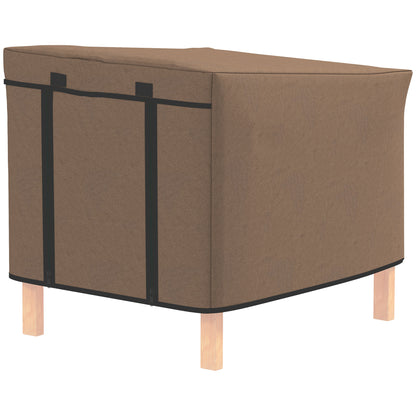 PawHut Rabbit Hutch Cover, Guinea Pig Hutch Cover 600D Waterproof Windproof, Outdoor Animal Hutch Cover Fit the X-D2-0047 and Similar Model Rabbit Hutch, 43 x 52 x 37 cm, Brown