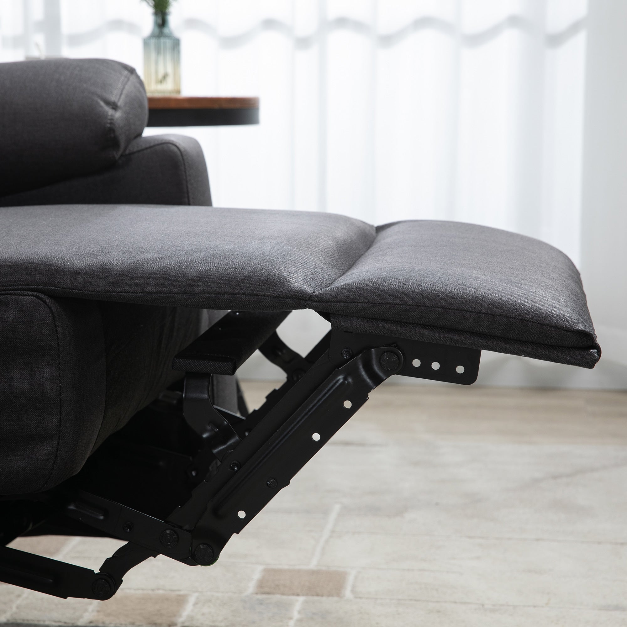 HOMCOM Loveseat Recliner Sofa, 2 Seater Reclining Chair with Footrest and Split Backrest, Dark Grey