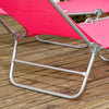 Outsunny  Set of 2 Folding Chaise Lounge Pool Chairs, Outdoor Sun Tanning Chairs with Pillow, Reclining Back, Steel Frame & Breathable Mesh for Beach, Yard, Patio, Pink