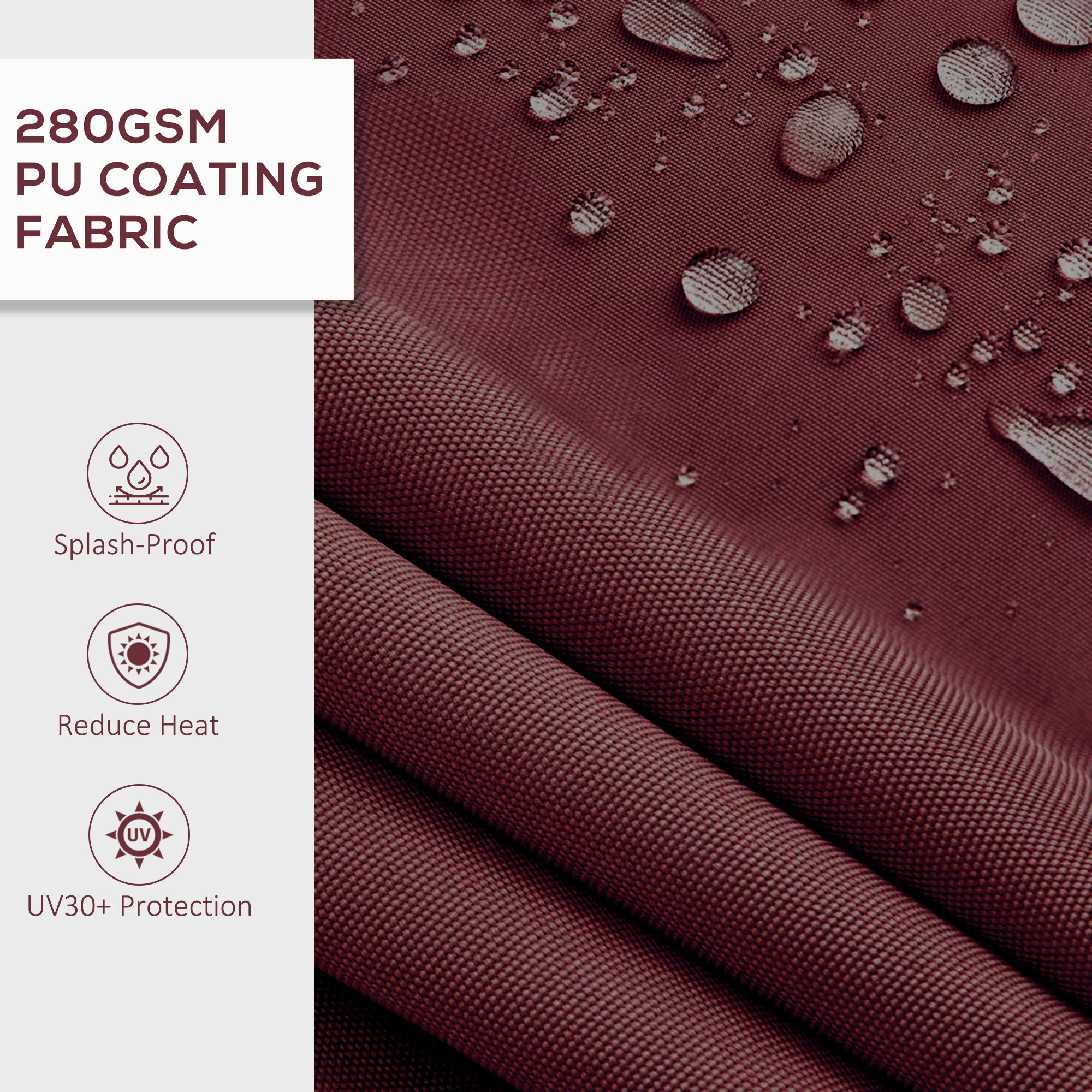 Outsunny 12' x 10' Retractable Awning, Patio Awning Sunshade Shelter with Manual Crank Handle, 280gsm UV Resistant Fabric and Aluminum Frame, for Balcony, Yard, Wine Red