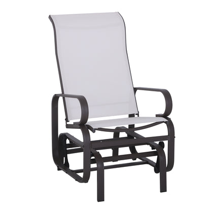 Outsunny Patio Glider with Breathable Mesh Fabric, Outdoor Glider Chair, Garden Rocking Gliding Seat for Patio, Yard, Porch, Beige