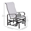 Outsunny Patio Glider with Breathable Mesh Fabric, Outdoor Glider Chair, Garden Rocking Gliding Seat for Patio, Yard, Porch, Beige