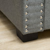HOMCOM Upholstered Flip Top Storage Bench Fabric Ottoman for Bedroom, Living room, Light Grey