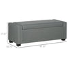 HOMCOM Upholstered Flip Top Storage Bench Fabric Ottoman for Bedroom, Living room, Light Grey