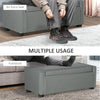 HOMCOM Upholstered Flip Top Storage Bench Fabric Ottoman for Bedroom, Living room, Light Grey
