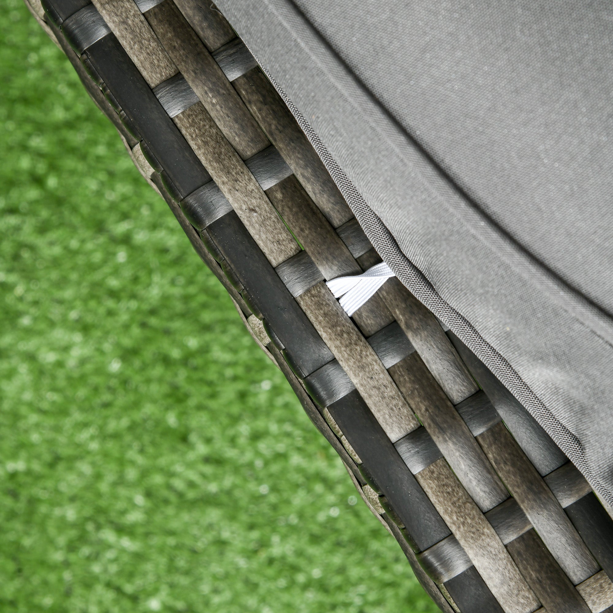 Outsunny 6 Piece Patio Furniture Set with Patio Chairs, Ottomans, Sofa, Glass Top Table and Cushions, Wicker Rattan Outdoor Furniture Set for Backyard, Porch, Grey