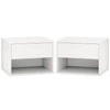 HOMCOM Floating Nightstand Set of 2, Wall Mounted Bedside Table with Drawer and Shelf, End Table for Bedroom, White