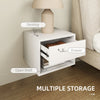 HOMCOM Floating Nightstand Set of 2, Wall Mounted Bedside Table with Drawer and Shelf, End Table for Bedroom, White