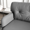 HOMCOM 58" Loveseat Sofa for Bedroom, Modern Love Seats Furniture, Upholstered 2 Seater Couch with 2 Tufted Back Cushion, Steel Frame and Beech Wood Legs for Living Room, Grey