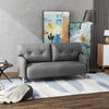 HOMCOM 58" Loveseat Sofa for Bedroom, Modern Love Seats Furniture, Upholstered 2 Seater Couch with 2 Tufted Back Cushion, Steel Frame and Beech Wood Legs for Living Room, Grey
