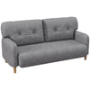 HOMCOM 58" Loveseat Sofa for Bedroom, Modern Love Seats Furniture, Upholstered 2 Seater Couch with 2 Tufted Back Cushion, Steel Frame and Beech Wood Legs for Living Room, Grey