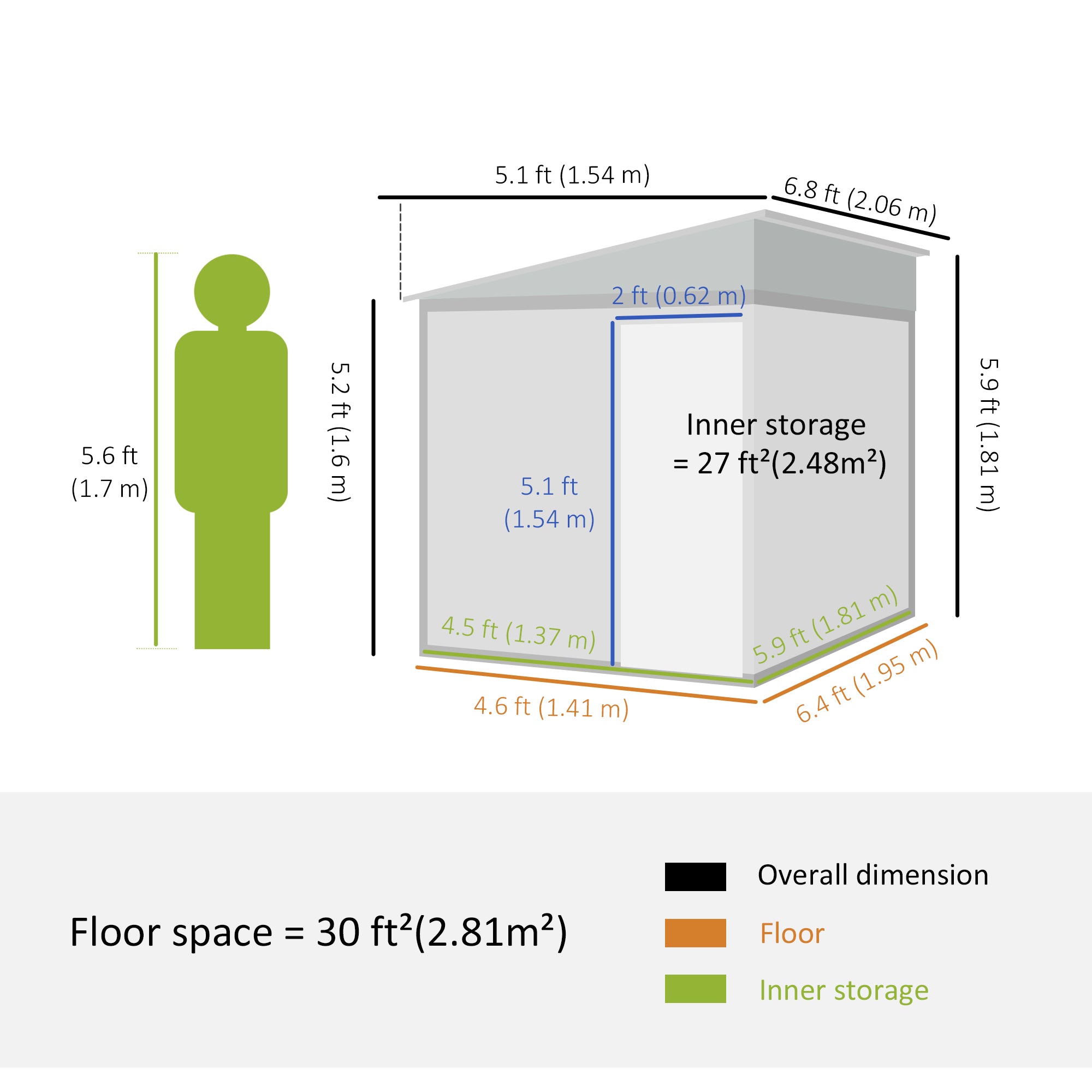Outsunny 5 x 7FT Lean to Outdoor Storage Shed with Foundation Kit, Metal Garden Shed with Adjustable Shelves, Sliding Door, Vents, Hooks for Backyard, Patio, Lawn, White