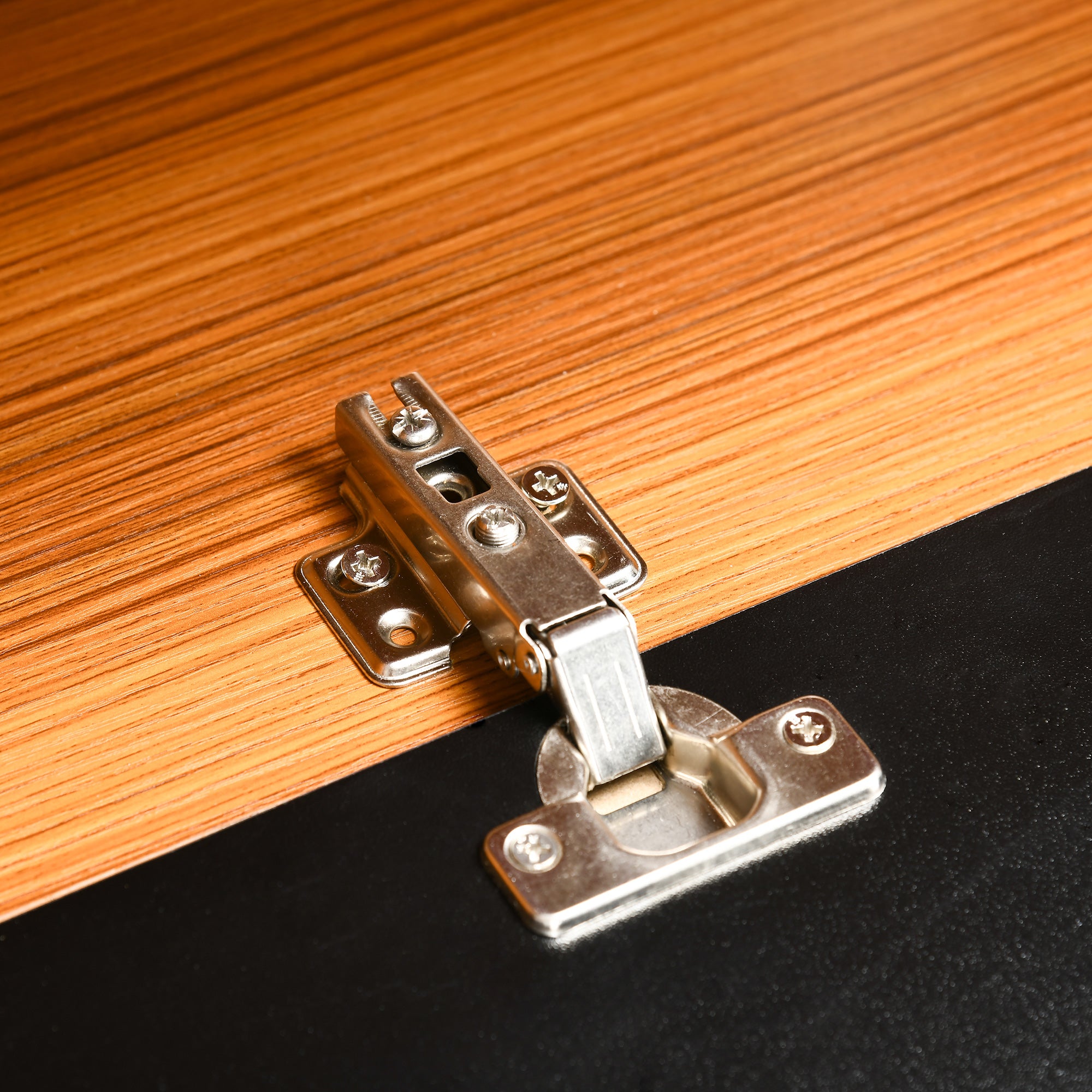 HOMCOM Floating TV Stand Cabinet, Media Console for TVs up to 70" with High Gloss Effect, Wall Mounted Entertainment Unit with Storage Cupboards, Brown and Black