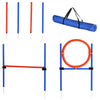 PawHut Dog Pet Agility Training Kit High Jump Weave Pole Ring Obedience Training Set Adjustable Equipment Portable