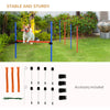 PawHut Dog Pet Agility Training Kit High Jump Weave Pole Ring Obedience Training Set Adjustable Equipment Portable