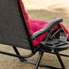 Outsunny Padded Zero Gravity Chair, Folding Recliner Chair, Patio Lounger with Cup Holder, Adjustable Backrest, Removable Cushion for Outdoor, Patio, Deck, and Poolside, Red