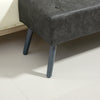 HOMCOM Bedroom Bench, End of Bed Bench with Button Tufted Design, PU Leather Upholstered Entryway Bench with Wood Legs, Grey