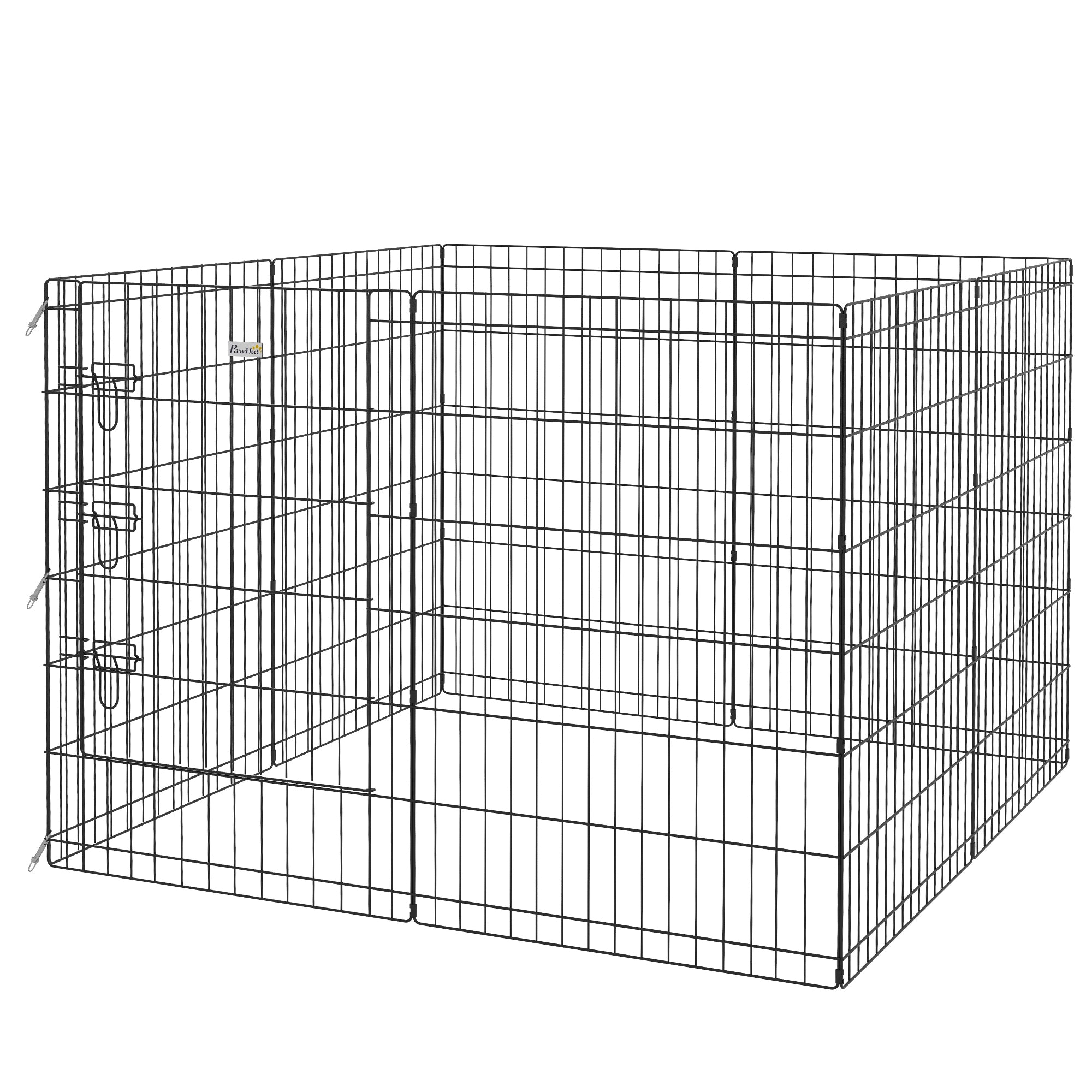 PawHut Dog Pen, 8 Panel Dog Playpen, DIY Design with Door, for Medium Dogs, Puppies, Small Animals, for Indoor/Outdoor Use, 91cm High