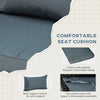 Outsunny Patio Wicker Adirondack Chair, PE Rattan Outdoor Muskoka Chair, Fire Pit Chair with Cushions for Patio, Garden, Backyard, Poolside, Balcony, Deck, Light Grey