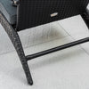 Outsunny Patio Wicker Adirondack Chair, PE Rattan Outdoor Muskoka Chair, Fire Pit Chair with Cushions for Patio, Garden, Backyard, Poolside, Balcony, Deck, Light Grey