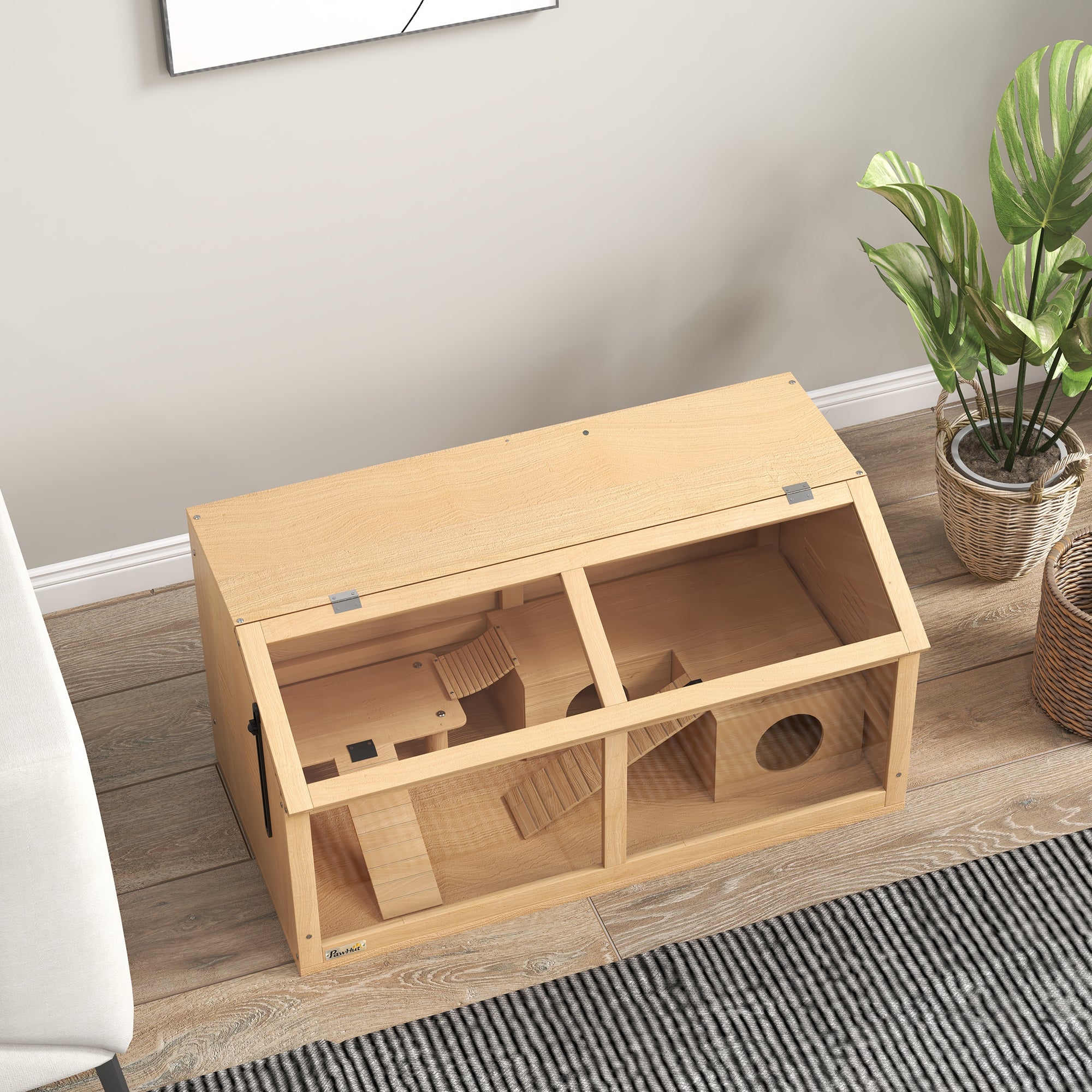 PawHut Wooden Hamster Cage, 33.5